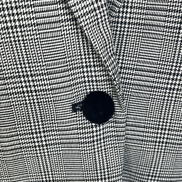 Tall Plaid Velvet Collar Long Modern Blazer Sz 14 - Picture 5 of 13
